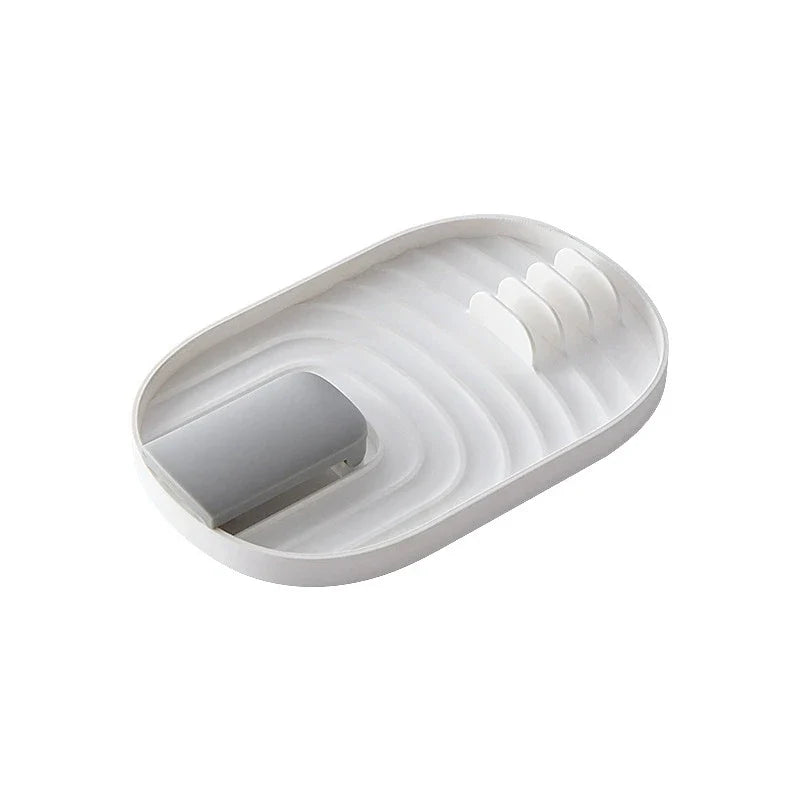 2-in-1 Spoon Rest and Pot Lid Holder – Kitchen Utensil Rack with Drip Tray