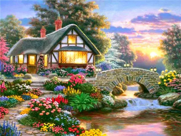 5D Diamond Painting Landscape House Full Drill DIY Embroidery Kit