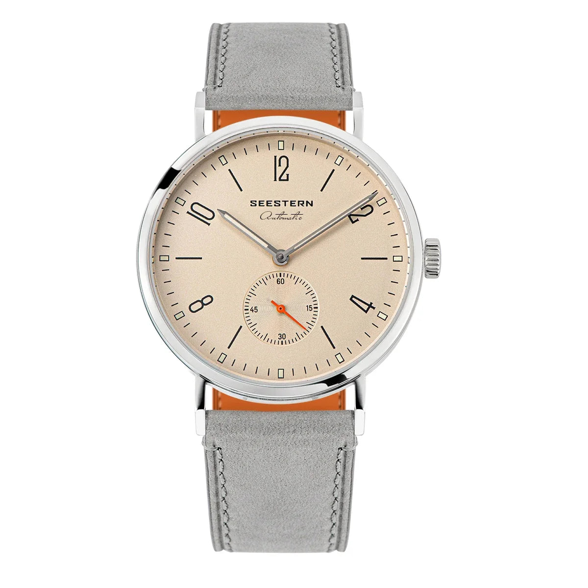 Men's Ultra-Thin Automatic Watch, Stainless Steel, Leather Band Business Watch