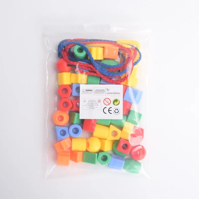 Beaded DIY Puzzle Bracelet – Educational Geometry Shape Toy for Kids