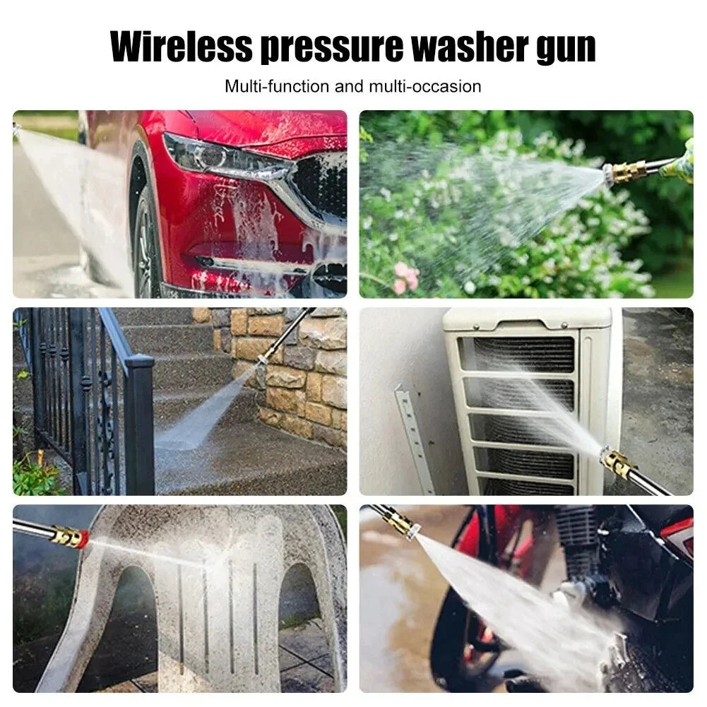 60Bar Cordless Pressure Washer – Portable High-Pressure Car Wash Spray Gun