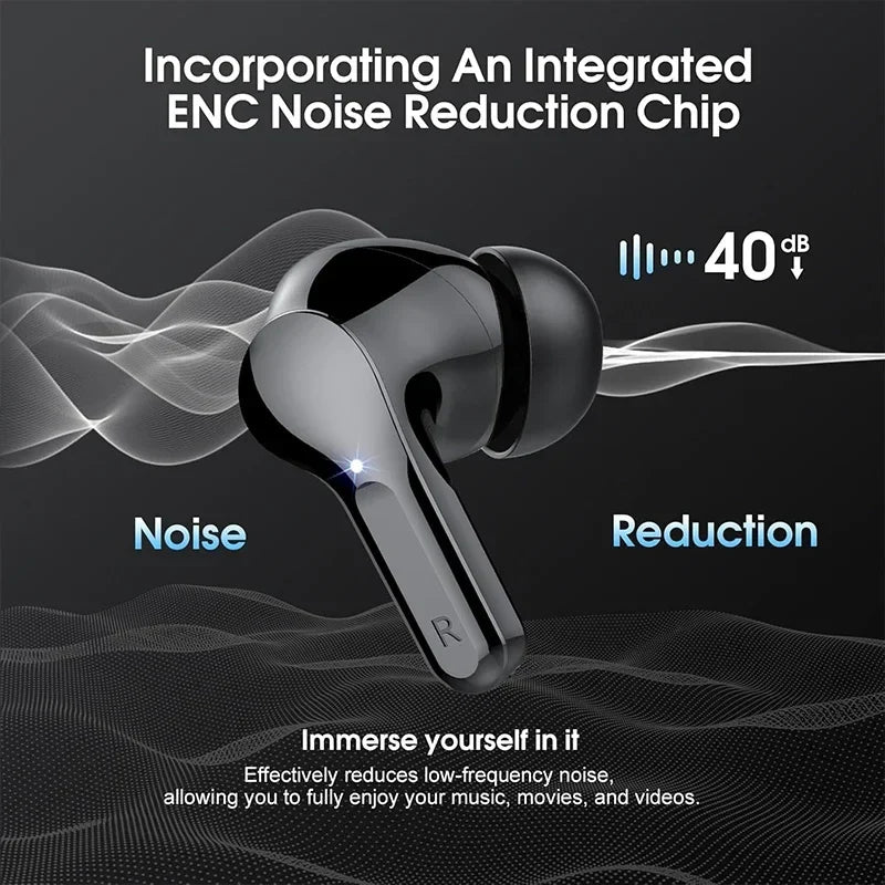 Bluetooth 5.3 In-Ear Earbuds with LED Display & ENC Mic
