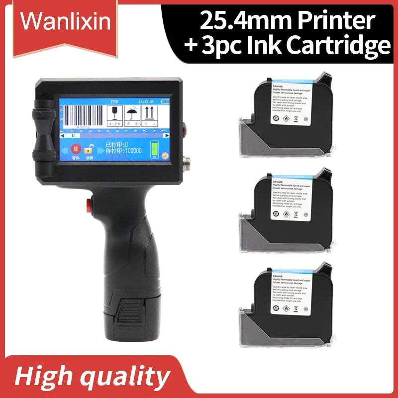 Handheld Inkjet Label Printer – QR Bar Batch Code & Expiry Date Printer