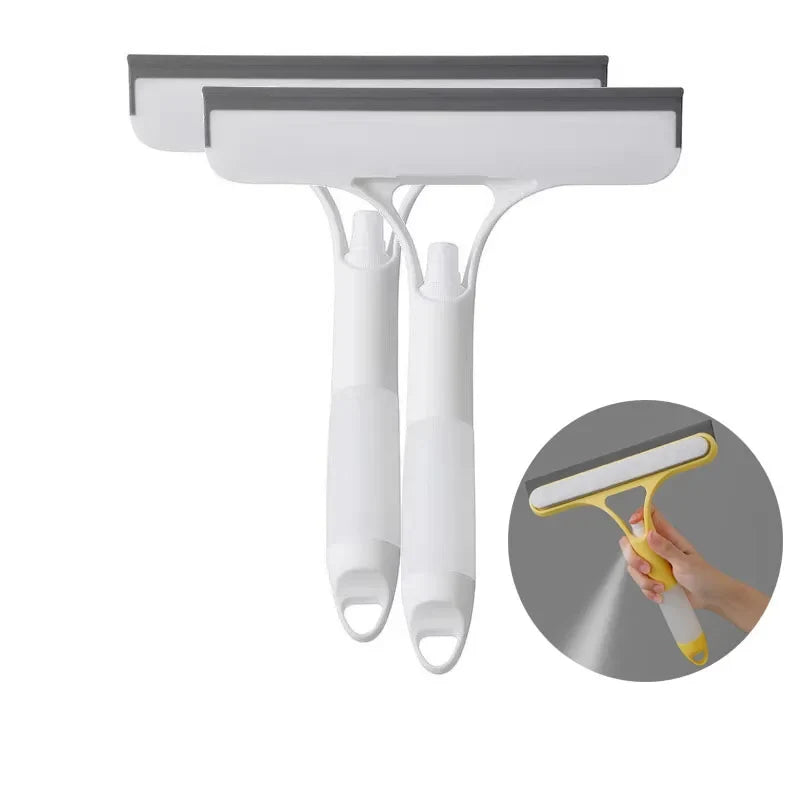 3-in-1 Window Cleaning Squeegee with Spray Bottle & Microfiber Scrubber