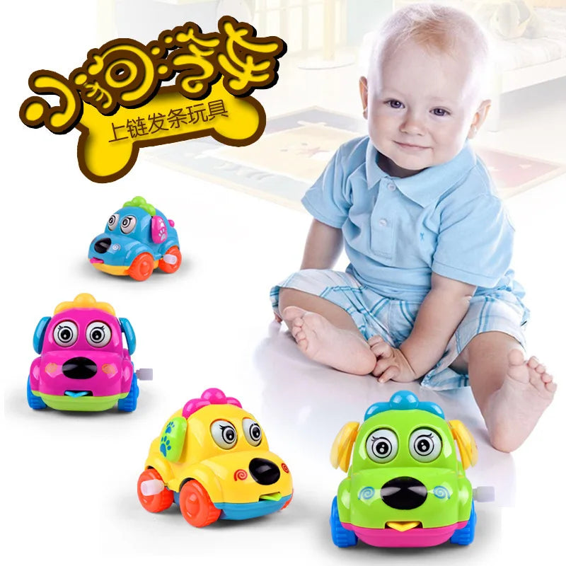 Clockwork Winding Toy Car – Cute Cartoon Animal Kids Gift