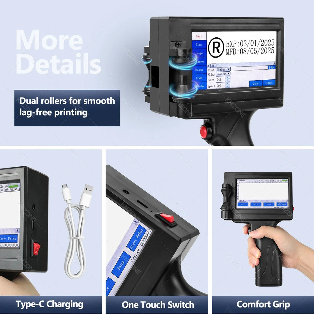 Portable Handheld Inkjet Printer, TIJ Coding Machine with Touch Screen