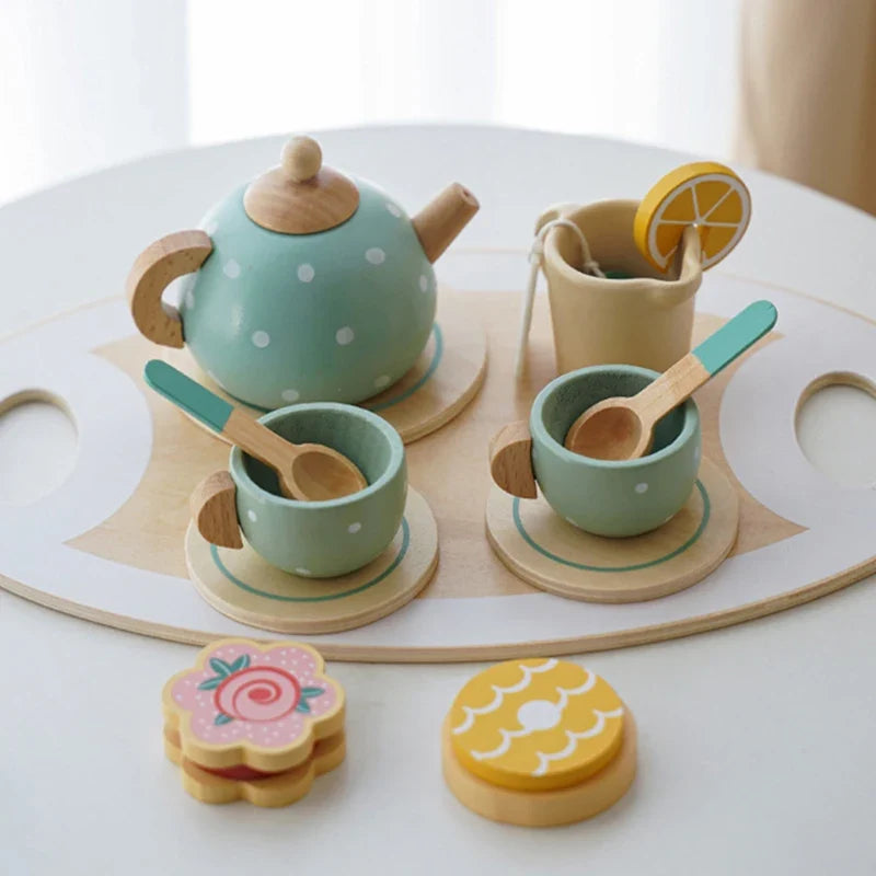 Wooden Afternoon Tea Set Toy | Kitchen Accessories Play for Kids