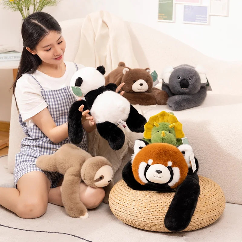 Kawaii Forest Animal Plush Doll – Soft Long-Arm Raccoon & Panda