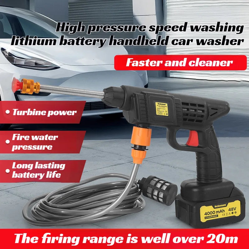 Cordless Pressure Washer – Rechargeable Handheld Car Wash Spray Gun