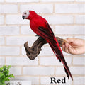 Handmade Feather Parrot Statue – Lifelike Bird Ornament for Garden and Home Decor