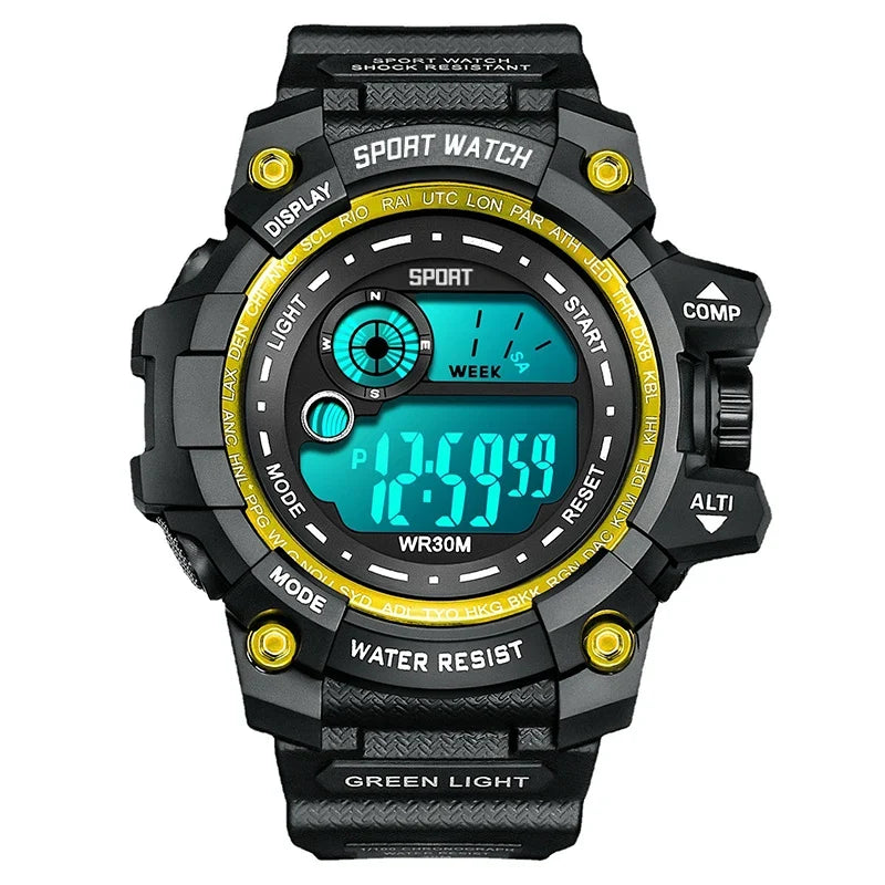 Men's LED Digital Watch, Luminous Waterproof Sport Military Watch