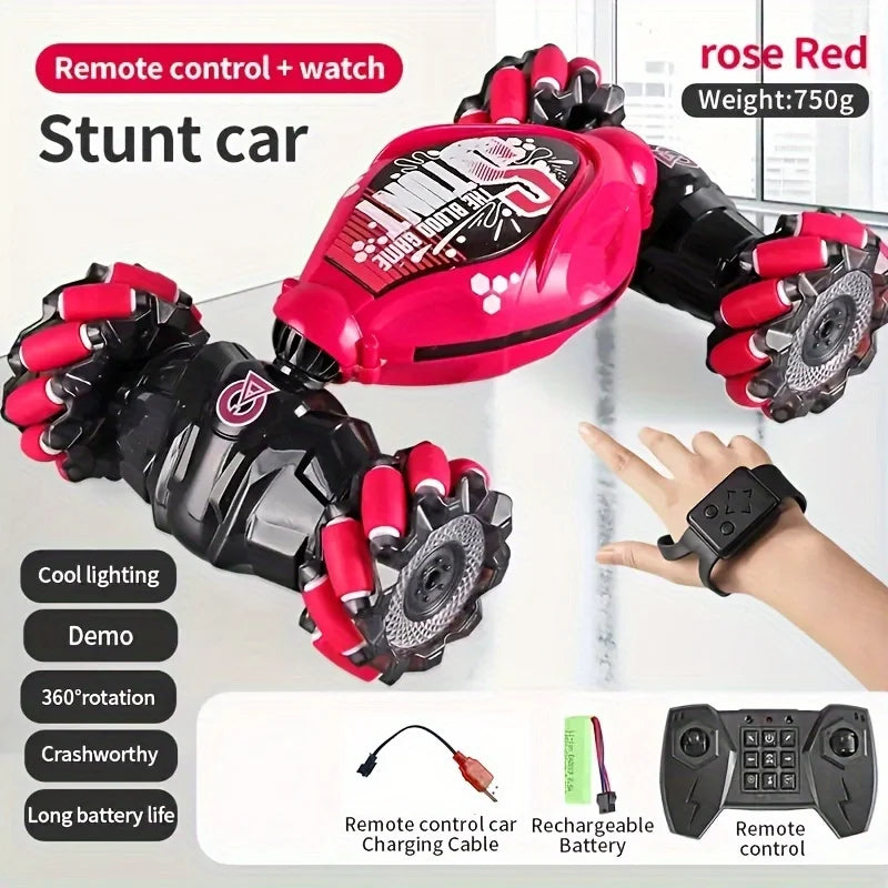 4WD RC Drift Car With LED Lights & Music 360° Stunt Climbing Toy