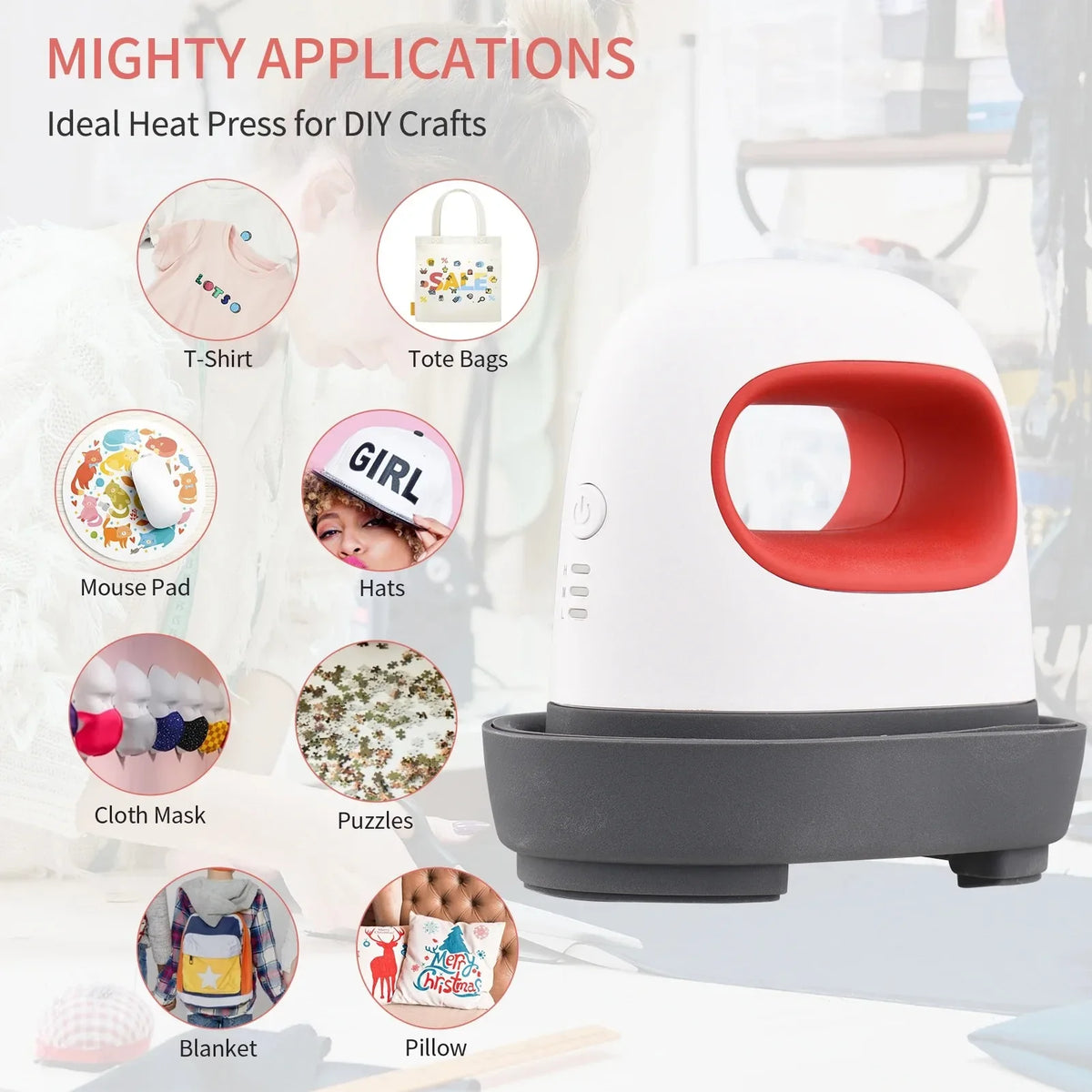 Mini Heat Press Machine – Portable T-Shirt Printing Press for DIY Transfers