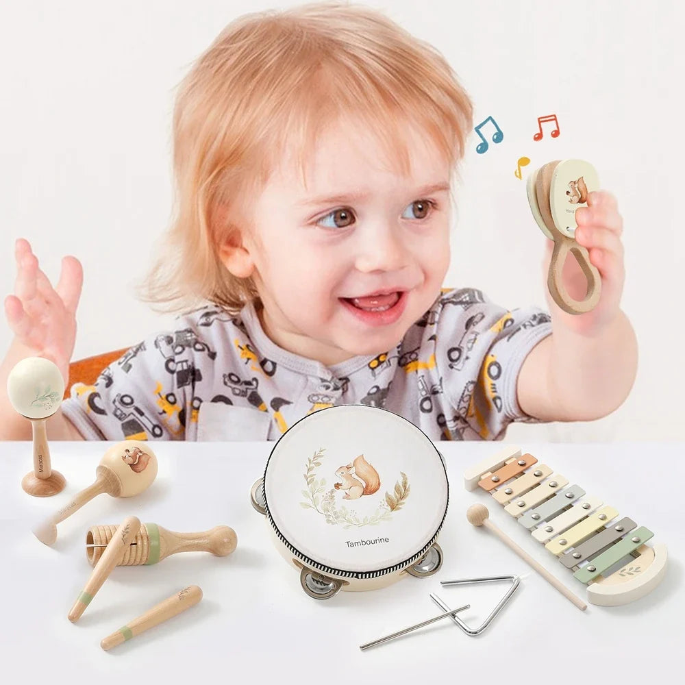 Montessori Musical Instruments Baby Toys | Drum & Xylophone for 0–12 Months