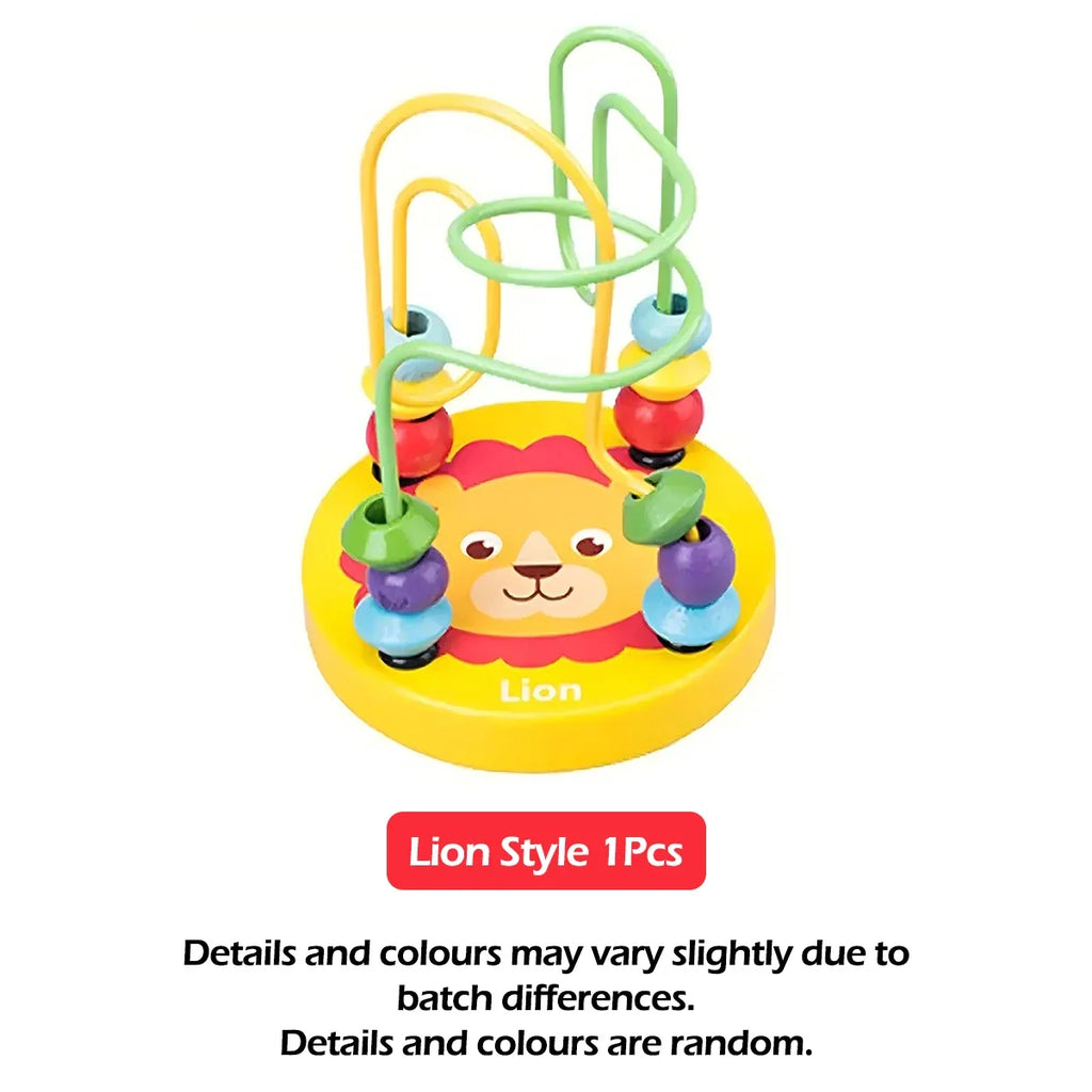 Wooden Roller Coaster Toy – Colorful Educational Bead Maze for Kids