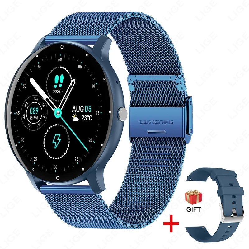 Men's Smart Watch – Full Touch Screen Fitness Tracker, Waterproof