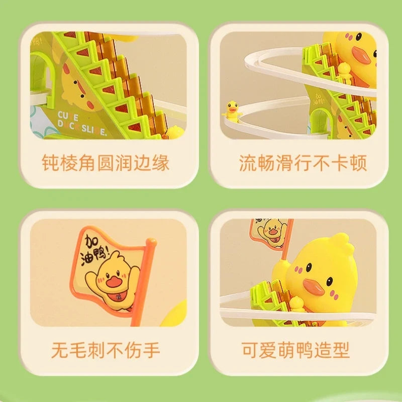 Stair Climbing Ducks Toy with Flashing Lights & Music