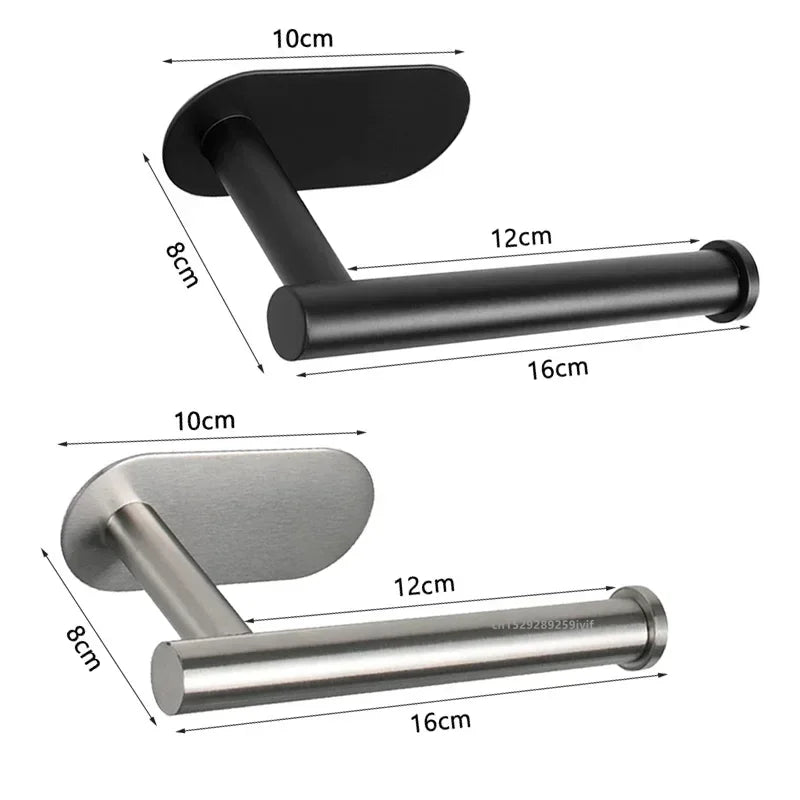 Self-Adhesive Toilet Paper Holder with Shelf – Stainless Steel