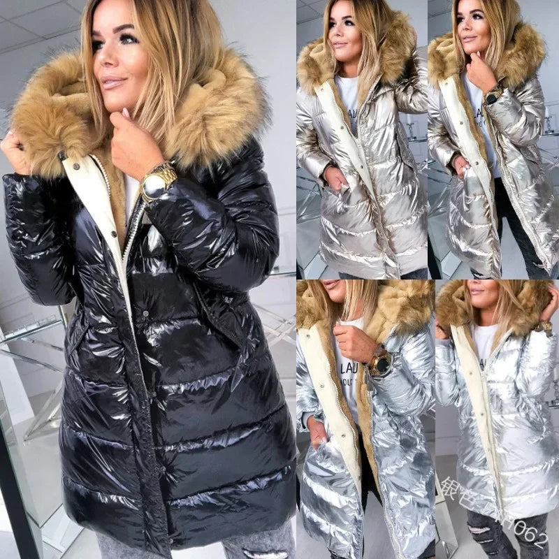 Women's Puffer Jacket – Faux Fur Collar