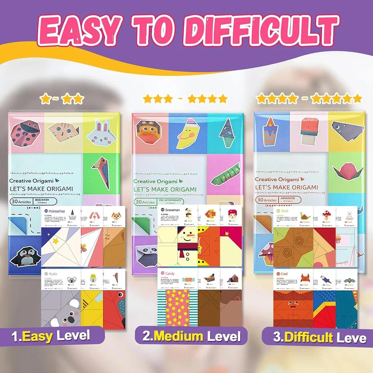 Origami Kit for Kids – 30/96 Sheets Paper Craft & DIY Art Set