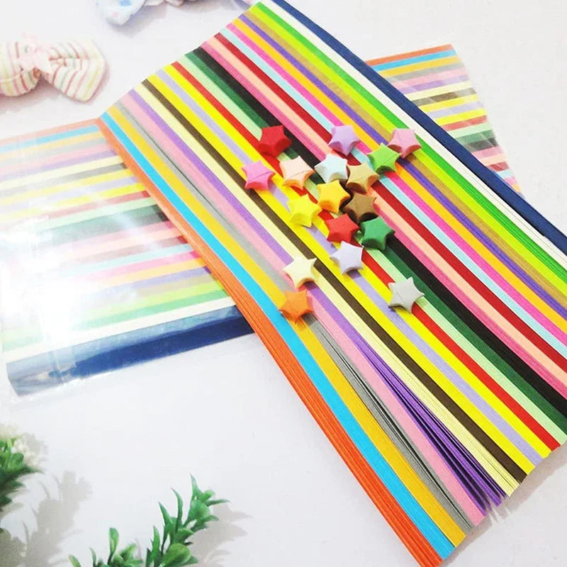 Lucky Star Origami Paper Strips Set – 540 Sheets, 27 Colors