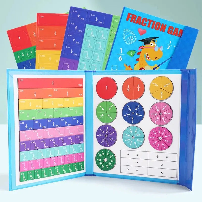 Magnetic Fraction Puzzle Set – Montessori Math Learning Toy for Kids