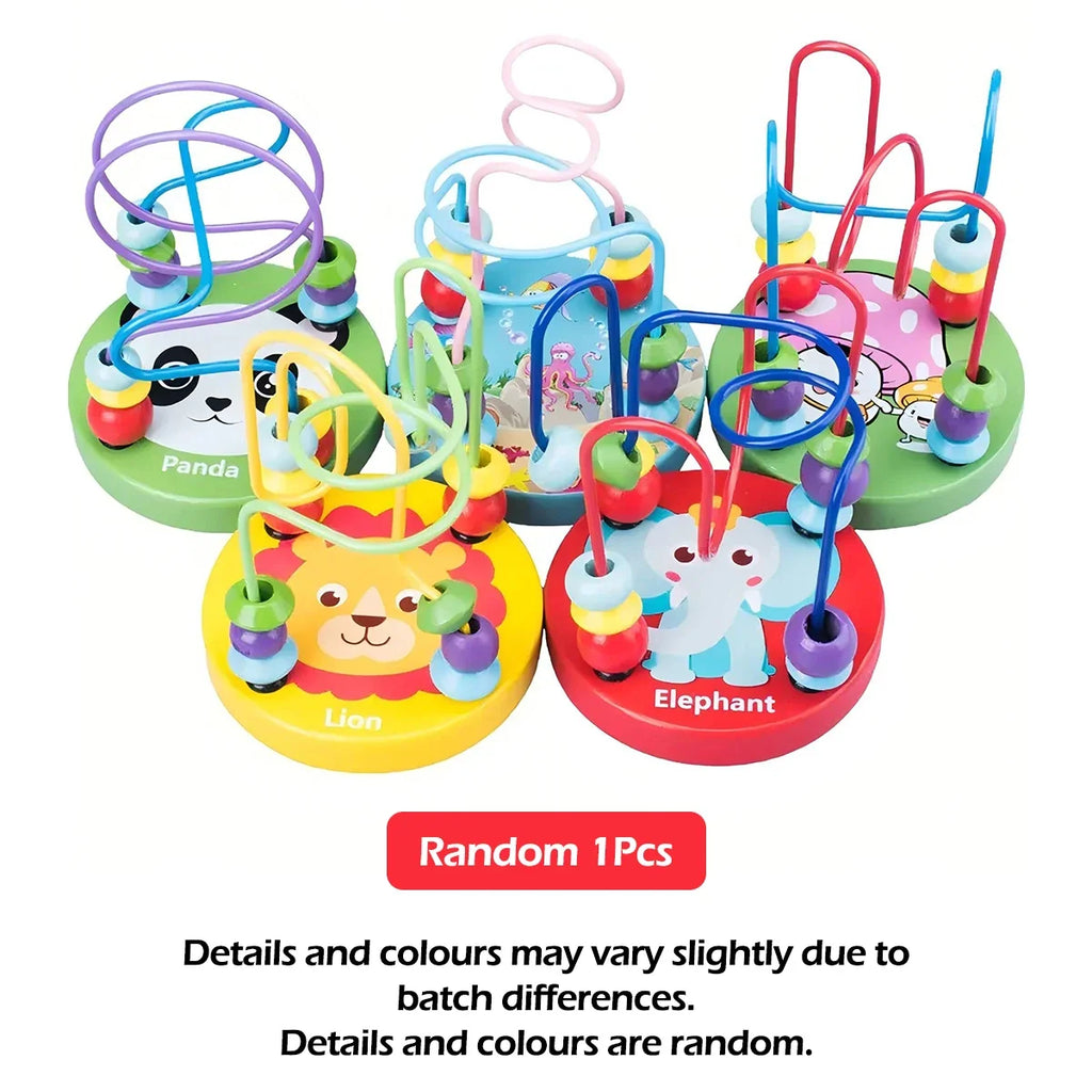 Wooden Roller Coaster Toy – Colorful Educational Bead Maze for Kids
