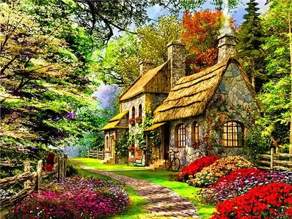 5D Diamond Painting Landscape House Full Drill DIY Embroidery Kit
