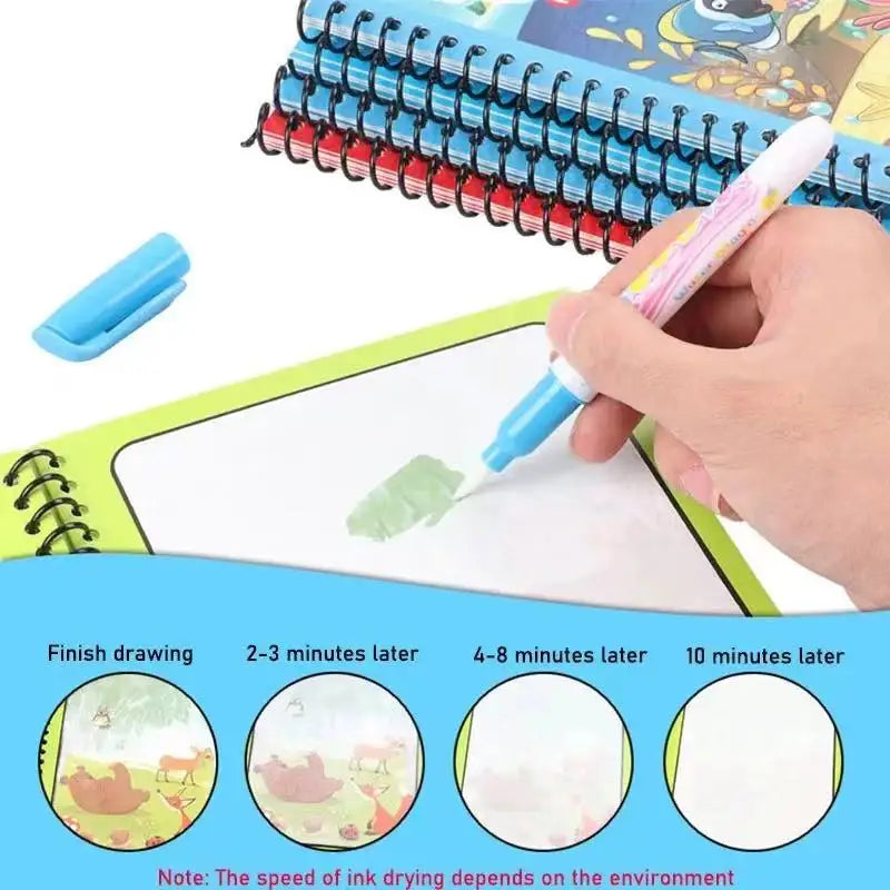 Watercolor Painting Magic Book – Reusable Cartoon Art Book for Kids