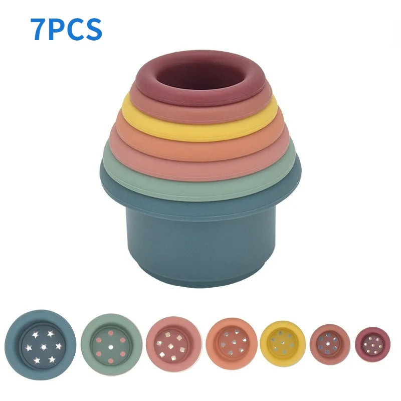 Baby Silicone Stacking Cups – Montessori Hourglass Tower Toy
