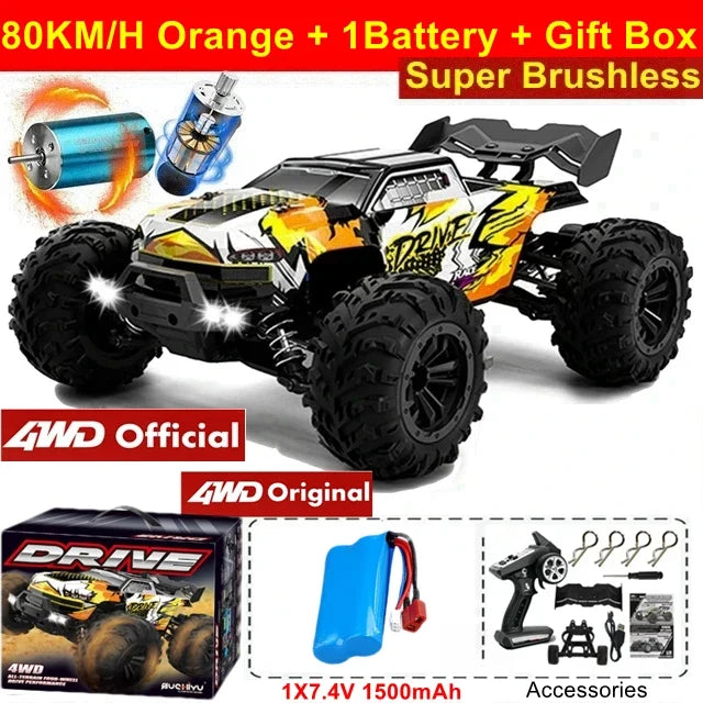 4WD Remote Control Car High-Speed 50-80KM/H Off-Road Buggy Truck