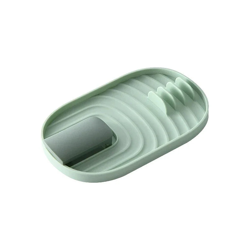 2-in-1 Spoon Rest and Pot Lid Holder – Kitchen Utensil Rack with Drip Tray
