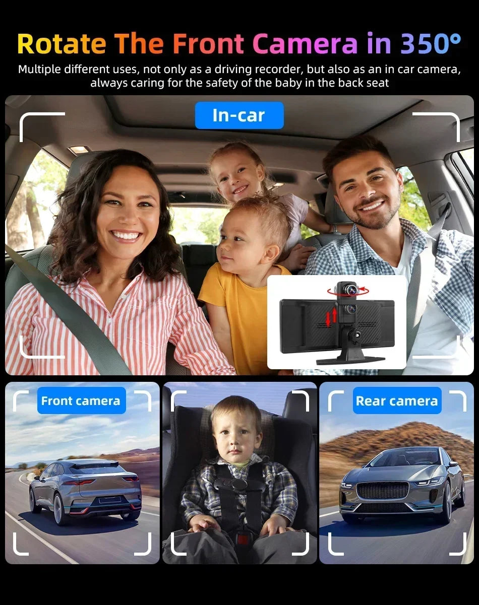 10.26" Portable CarPlay Screen – Wireless Car Stereo Touch Display
