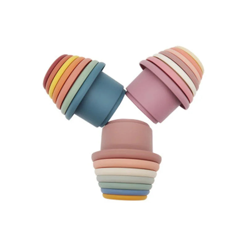 Baby Silicone Stacking Cups – Montessori Hourglass Tower Toy