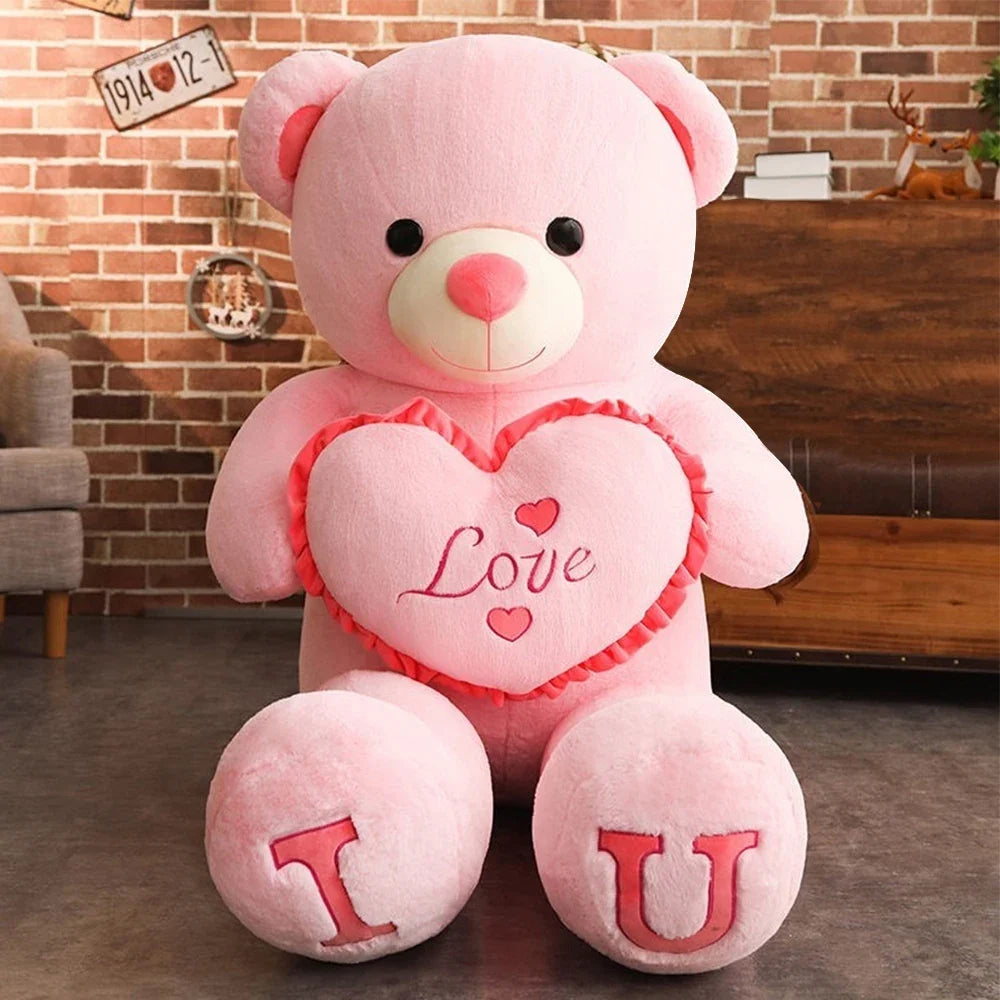 I LOVE YOU Bear Plush Toy – Huge Soft Stuffed Bear Doll for Kids & Gift