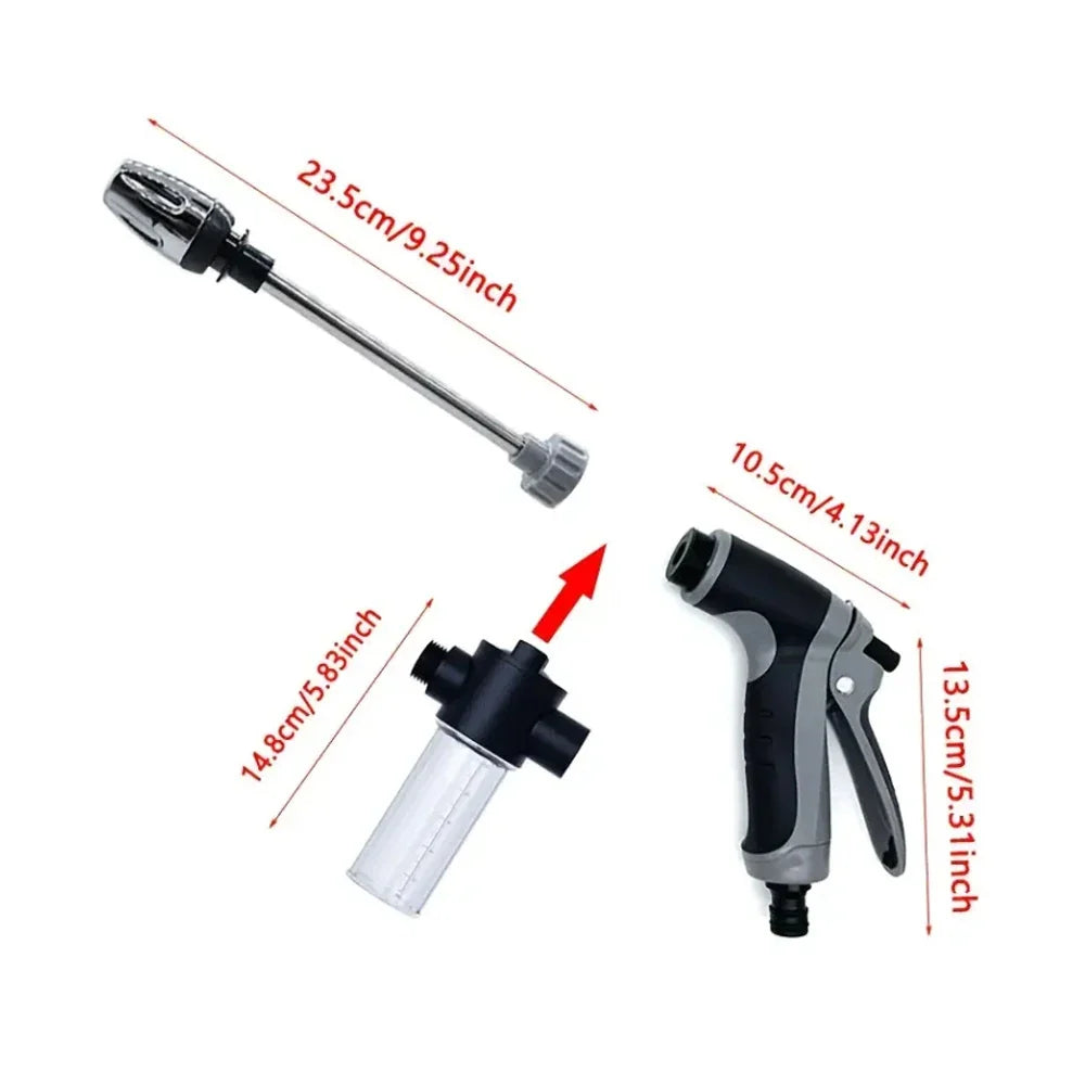 High-Pressure Water Gun with Foam Bottle – Garden & Window Cleaning Sprayer