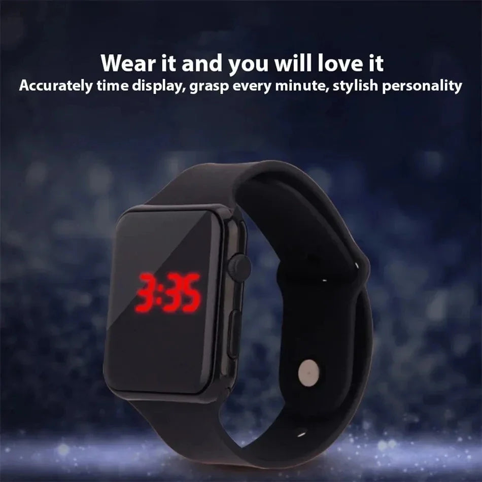 Unisex LED Digital Sport Watch – Black Silicone Wristband