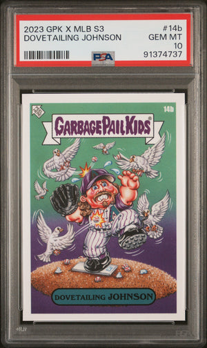 Graded 2023 Topps Garbage Pail Kids Randy Johnson #14B Dovetailing Johnson Baseball Card PSA 10 Gem Mint