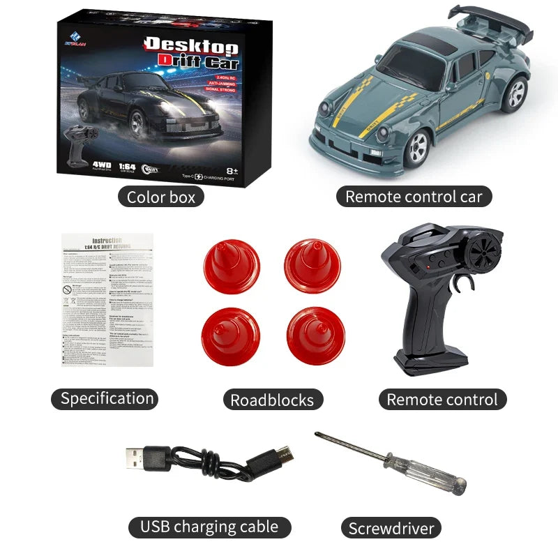 2025 KF20 1:64 Drift RC Car 4-Wheel Remote Control Racing Toy