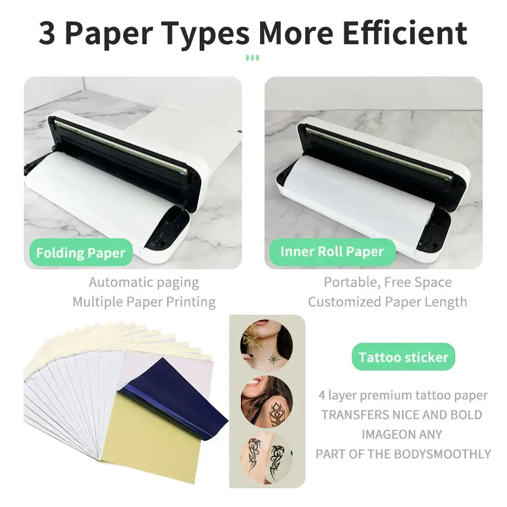 Portable A4 Thermal Printer – Bluetooth Wireless Mini Document Printer