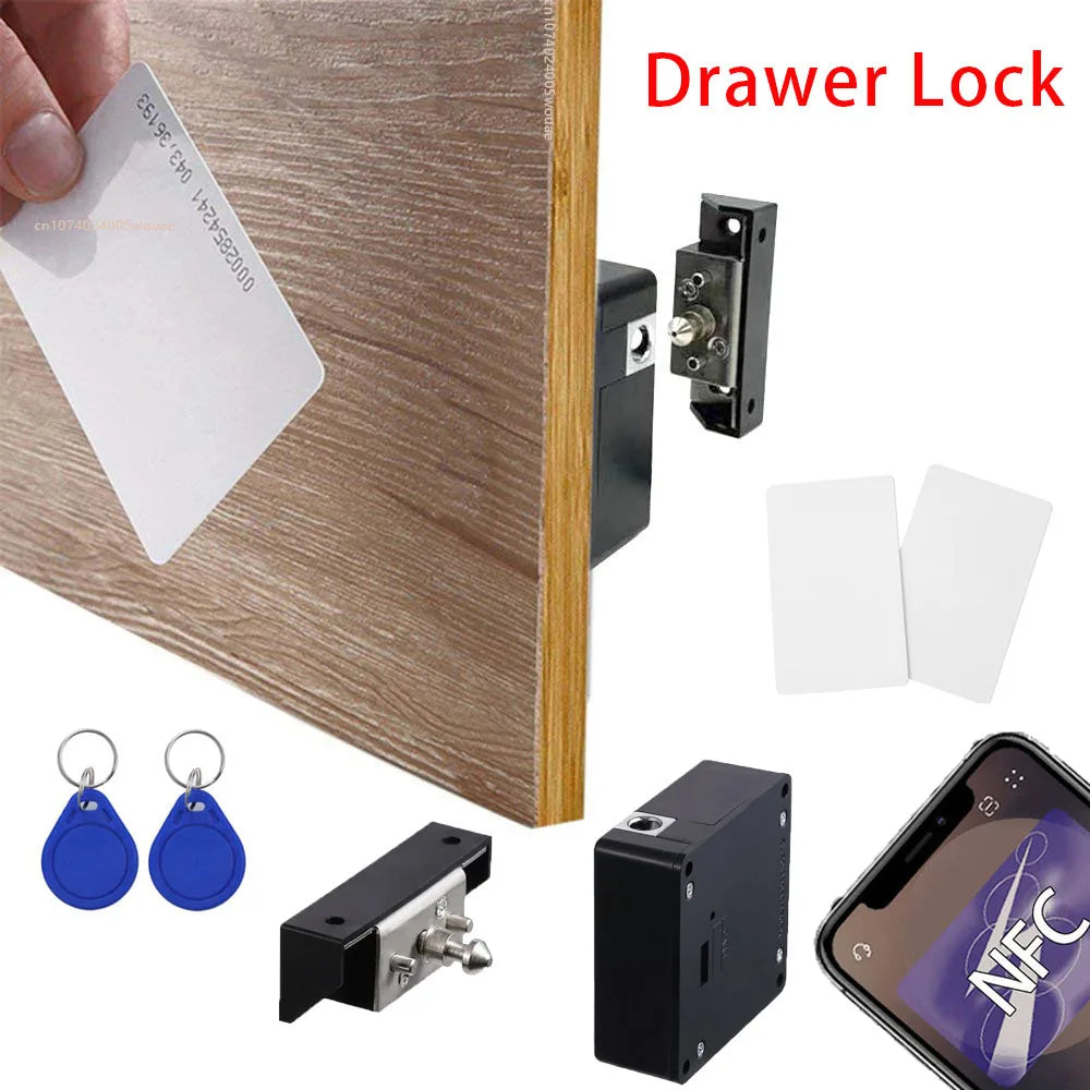 Invisible RFID Cabinet Lock, Hidden Electronic Lock for Wooden Cabinets