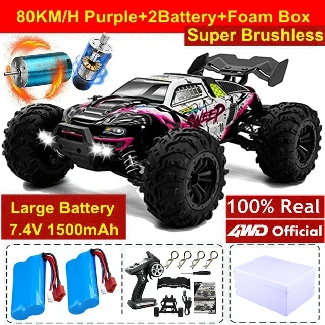 4WD Remote Control Car High-Speed 50-80KM/H Off-Road Buggy Truck