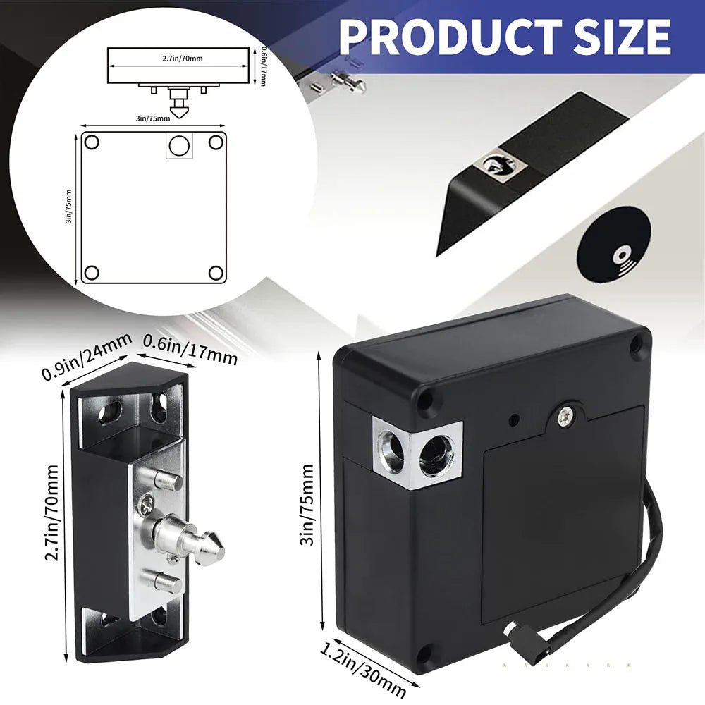 Invisible RFID Cabinet Lock, Hidden Electronic Lock for Wooden Cabinets