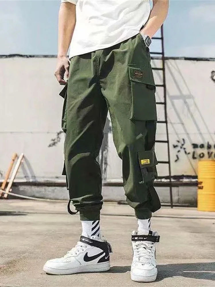 Men's Cargo Joggers, Casual Hip Hop Streetwear Sweatpants