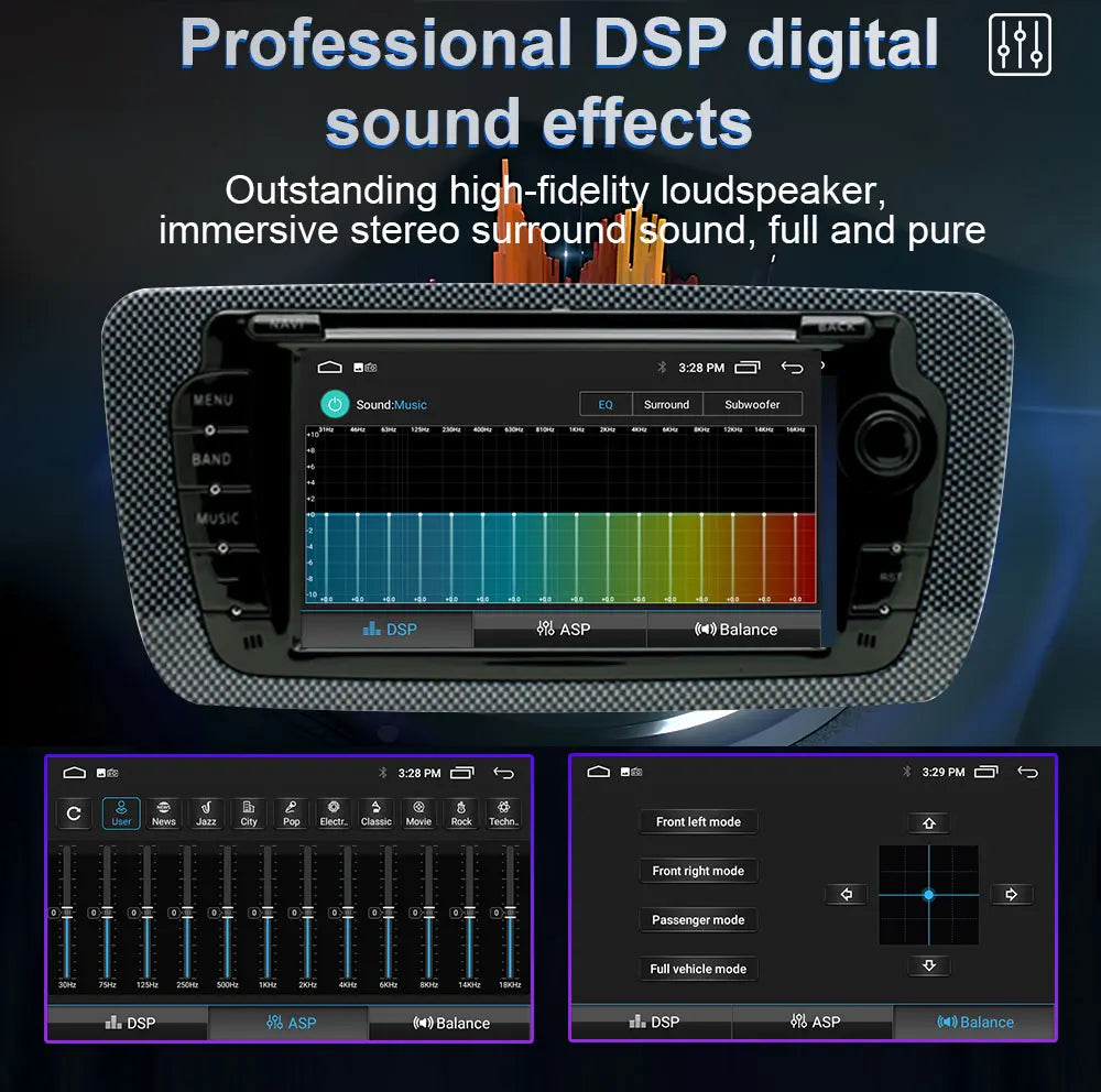 7" Touch Screen Car Stereo Head Unit for Seat Ibiza 2009–2013