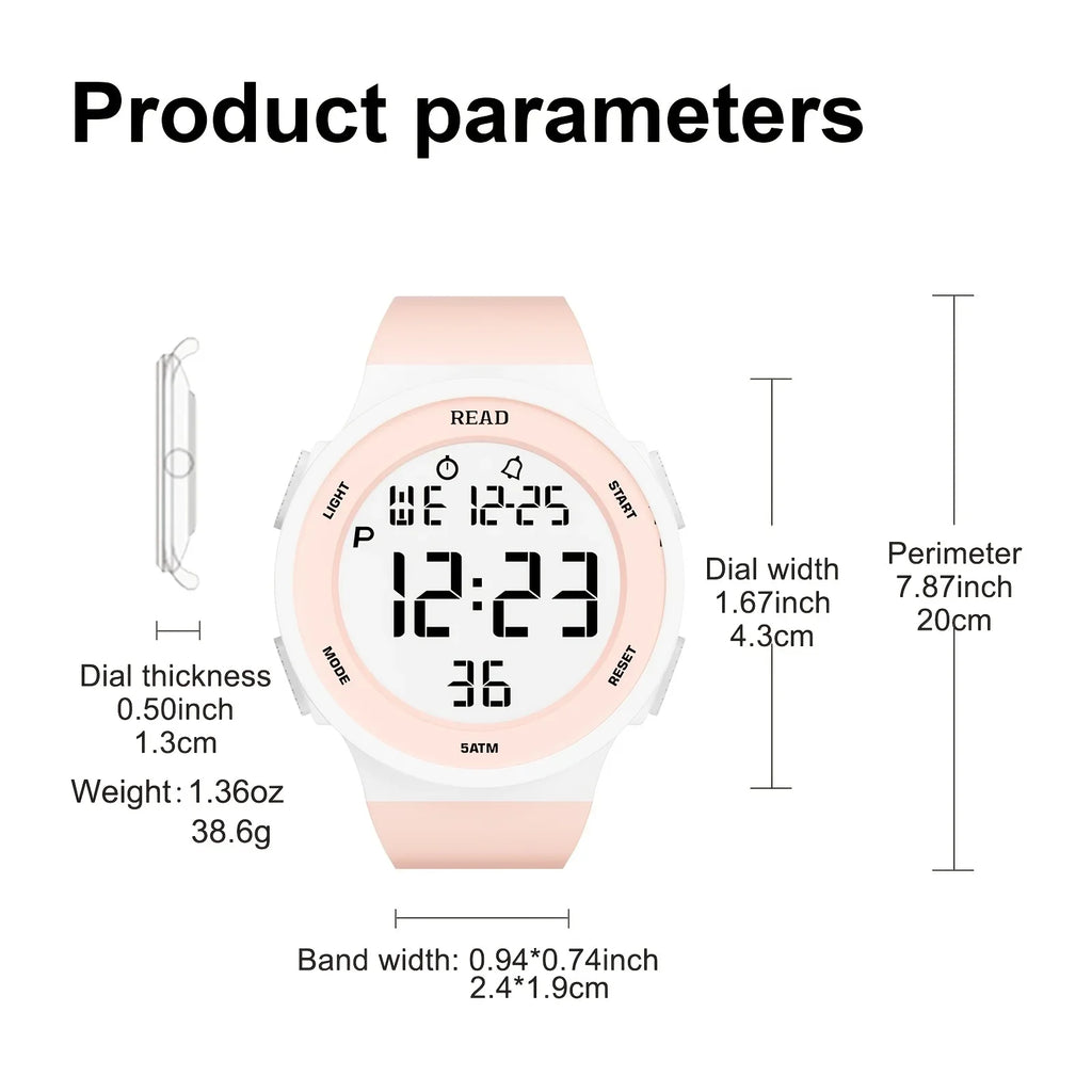 Women's Fashion LED Digital Watch – Waterproof Multi-Function Display Watch
