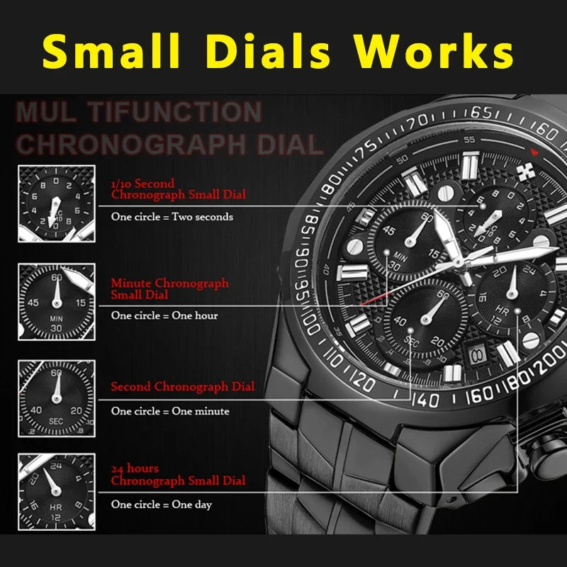 Men's Gold Luxury Quartz Wrist Watch – Big Dial Dress Watch