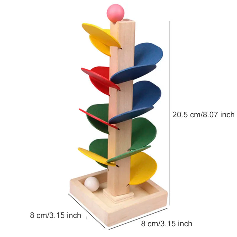 Mini Colorful Tree Marble Ball Run – Montessori Wooden Educational Toy
