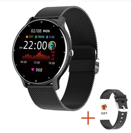 Smart Watch with Bluetooth Call – Round Full Touch Screen Fitness Tracker with Heart Rate Monitor