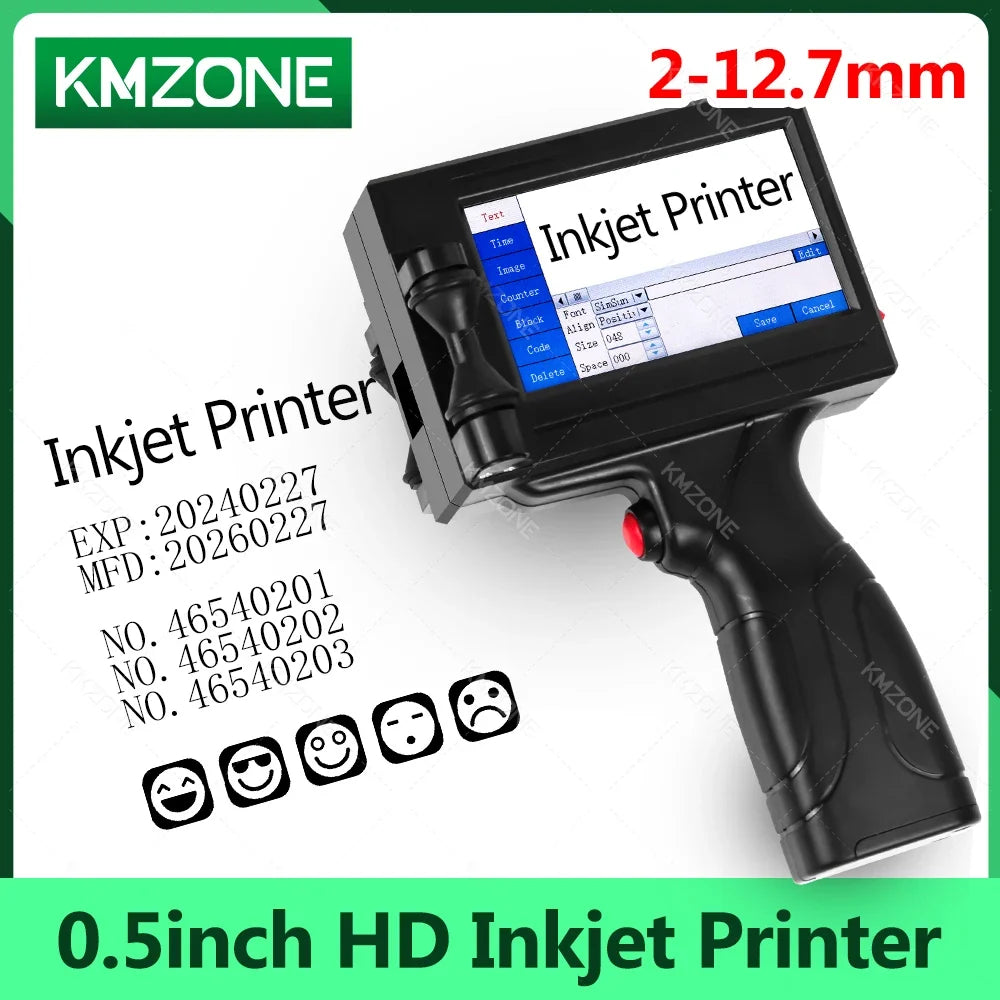 Portable Handheld Inkjet Printer, TIJ Coding Machine with Touch Screen